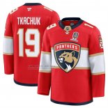Camiseta Hockey Florida Panthers Matthew Tkachuk 2025 Stanley Cup Champions Primera Premium Rojo