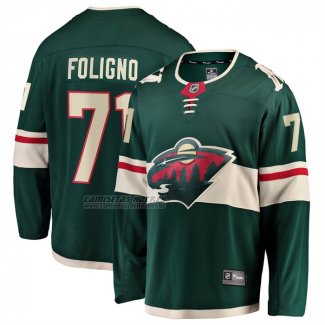 Camiseta Hockey Minnesota Wild Nick Foligno Primera Breakaway Verde