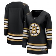Camiseta Hockey Mujer Boston Bruins Alterno 100th Aniversario Breakaway Negro
