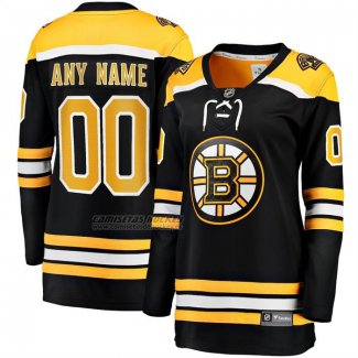 Camiseta Hockey Mujer Boston Bruins Primera Breakaway Personalizada Negro