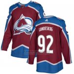 Camiseta Hockey Nino Colorado Avalanche 92 Gabriel Landeskog Burgundy Home Autentico Stitched