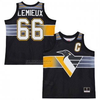 Camiseta Hockey Pittsburgh Penguins Mario Lemieux Maxxed Out Fashion Negro