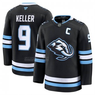 Camiseta Hockey Utah Mammoth Clayton Keller Primera Premium Negro