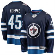 Camiseta Hockey Winnipeg Jets Cole Koepke Primera Breakaway Azul