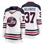Camiseta Mujer Winnipeg Jets Connor Hellebuyck Heritage Fanatics Breakaway Blanco