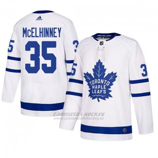 Camiseta Toronto Maple Leafs Curtis Mcelhinney Autentico Away Blanco