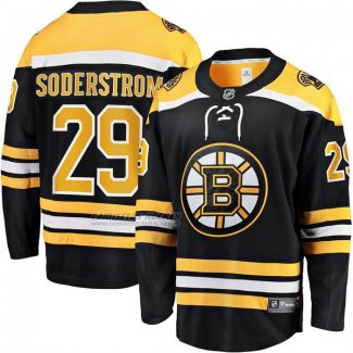 Camiseta Hockey Boston Bruins Victor Soderstrom Primera Breakaway Negro