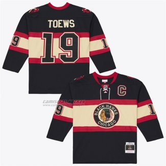 Camiseta Hockey Chicago Blackhawks Jonathan Toews 2009-10 Power Play Negro