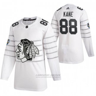 Camiseta Hockey Chicago Blackhawks Patrick Kane Autentico 2020 All Star Blanco