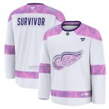 Camiseta Hockey Detroit Red Wings Hockey Fights Cancer Primera Blanco