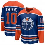 Camiseta Hockey Edmonton Oilers Trent Frederic Primera Breakaway Azul
