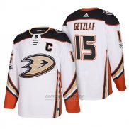 Camiseta Hockey Hombre Anaheim Ducks Ryan Getzlaf 15 2018 New Season Team Road Blanco
