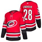 Camiseta Hockey Hombre Autentico Carolina Hurricanes 28 Elias Lindholm Home 2018 Rojo