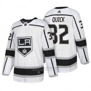 Camiseta Hockey Hombre Autentico Los Angeles Kings 32 Jonathan Quick Away 2018 Blanco