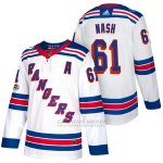 Camiseta Hockey Hombre Autentico New York Rangers 61 Rick Nash Away 2018 Blanco
