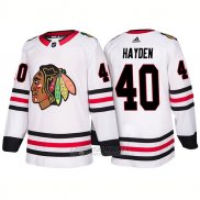 Camiseta Hockey Hombre Male Blackhawks 40 John Hayden 2018 Blanco