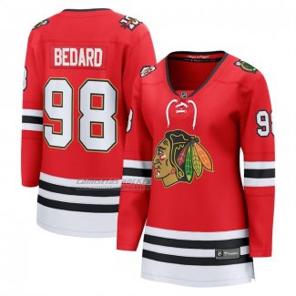 Camiseta Hockey Mujer Chicago Blackhawks Connor Bedard Centennial Breakaway Rojo