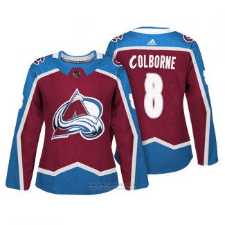 Camiseta Hockey Mujer Colorado Avalanche 8 Joe Colborne Maroon Autentico Jugador