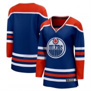 Camiseta Hockey Mujer Edmonton Oilers Primera Breakaway Blank Azul