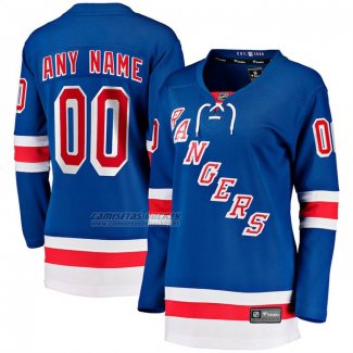 Camiseta Hockey Mujer New York Rangers Primera Breakaway Personalizada Azul