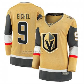 Camiseta Hockey Mujer Vegas Golden Knights Jack Eichel Primera Breakaway Oro