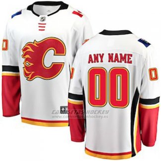 Camiseta Hockey Nino Calgary Flames 2018 Personalizada Blanco