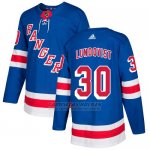 Camiseta Hockey Nino New York Rangers 30 Henrik Lundqvist Azul Home Autentico Stitched