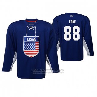 Camiseta Hockey USA Patrick Kane Usa Iihf World Championship National Team Azul