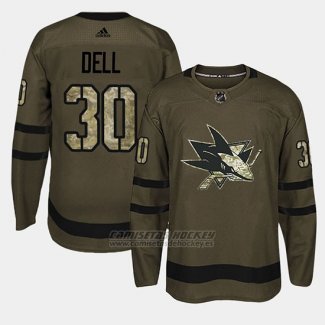 Camiseta San Jose Sharks Aaron Dell Camo Salute To Service