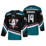 Camiseta Anaheim Ducks Adam Henrique Alternato 25th Aniversario Adidas Autentico Negro