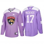 Camiseta Florida Panthers Derek Mackenzie Hockey Fights Cancer Violeta