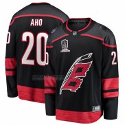 Camiseta Hockey Carolina Hurricanes Sebastian Aho 2026 Campeones Copa Stanley Primera Breakaway Negro