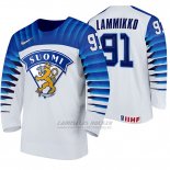 Camiseta Hockey Finlandia Juho Lammikko Home 2020 IIHF World Championship Blanco