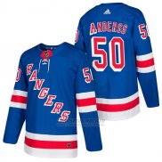 Camiseta Hockey Hombre Autentico New York Rangers 50 Lias Andersson Home 2018 Azul