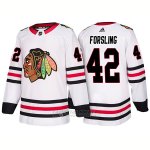 Camiseta Hockey Hombre Male Blackhawks 42 Gustav Forsling 2018 Blanco