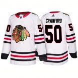 Camiseta Hockey Hombre Male Blackhawks 50 Corey Crawford Away 2018 Blanco