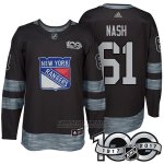 Camiseta Hockey Hombre New York Rangers 61 Rick Nash 2017 Centennial Limited Negro