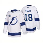 Camiseta Hockey Hombre Tampa Bay Lightning 18 Ondrej Palat 2018 Blanco