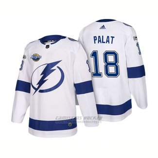 Camiseta Hockey Hombre Tampa Bay Lightning 18 Ondrej Palat 2018 Blanco