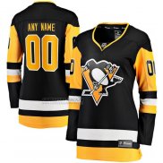 Camiseta Hockey Mujer Pittsburgh Penguins Primera Breakaway Personalizada Negro