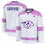 Camiseta Hockey Nashville Predators Hockey Fights Cancer Practice Blanco