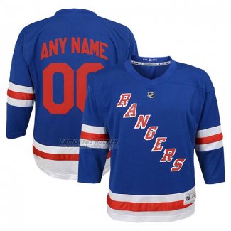 Camiseta Hockey Nino New York Rangers Primera Replica Personalizada Azul