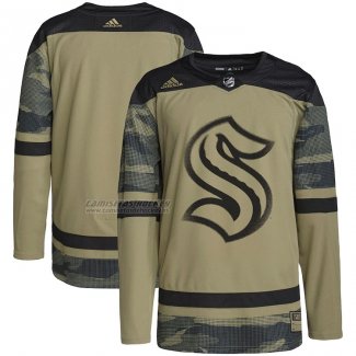 Camiseta Hockey Seattle Kraken Military Appreciation Team Autentico Practice Camuflaje