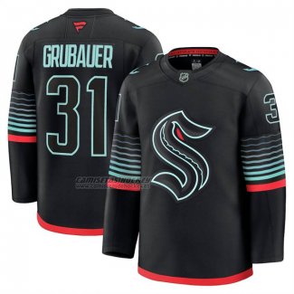 Camiseta Hockey Seattle Kraken Philipp Grubauer Alterno Premium Negro