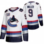 Camiseta Hockey Vancouver Canucks J. T. Miller 50 Aniversario Vintage Blanco Camiseta Hockey Vancouver Canucks J. T. Miller 50 Aniversario Vintage Blanco