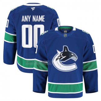 Camiseta Hockey Vancouver Canucks Primera Pro Personalizada Azul