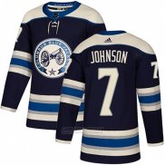 Camiseta Hockey Columbus Blue Jackets 7 Jack Johnson Alterno Autentico Azul