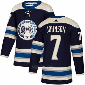 Camiseta Hockey Columbus Blue Jackets 7 Jack Johnson Alterno Autentico Azul