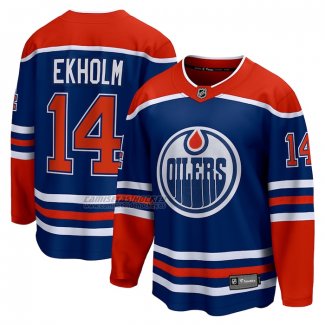 Camiseta Hockey Edmonton Oilers Mattias Ekholm Primera Breakaway Azul