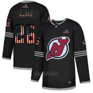 Camiseta Hockey New Jersey Devils Elias 2020 USA Flag Negro